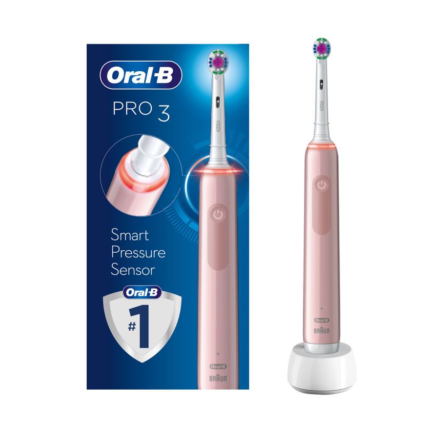 Oral-B Pro 3 - 3000 - Pink Electric Toothbrush Designed By Braun
