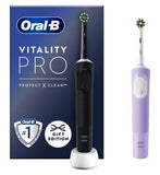 Oral-B Vitality Pro Black &amp;amp; Purple Electric Toothbrushes Duo Pack