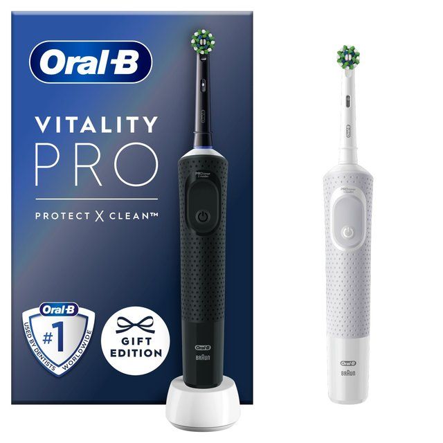 Oral-B Vitality PRO Black &amp;amp; white Electric Toothbrush Duo Pack   2 per pack