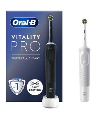 Oral-B Vitality Pro Black &amp;amp; White Electric Toothbrushes Duo Pack
