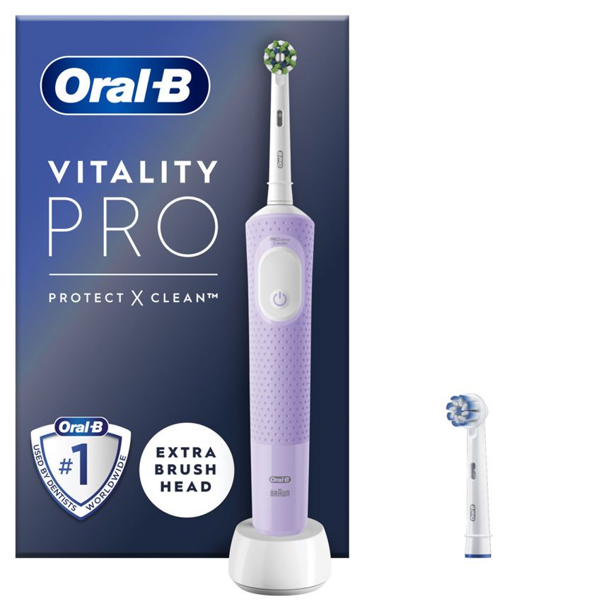 Oral B Vitality Pro Purple Electric Toothbrush Designed By Braun