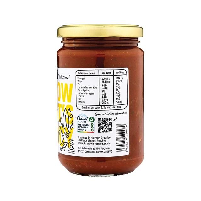 Organico Tomato &amp;amp; Basil Sauce   300g