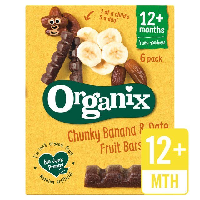 Organix Banana &amp;amp; Date Organic Fruit Bars 12 mths+ Multipack   6 x 17g