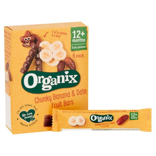 Organix Banana &amp;amp; Date Organic Fruit Bars 12 mths+ Multipack   6 x 17g