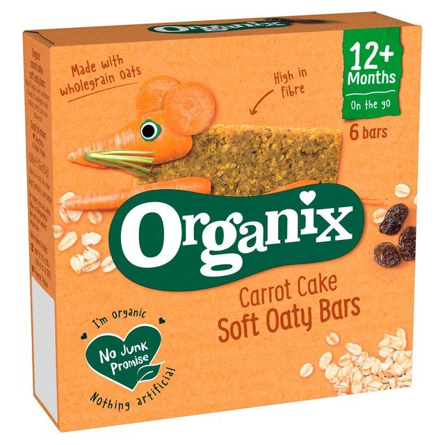 Organix Carrot Cake Organic Soft Oaty Bars Toddler Snack Multipack    6 x 23g