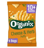 Organix Cheese &amp;amp; Herb Finger Food Toddler Snack Corn Puffs Multipack 4x15g