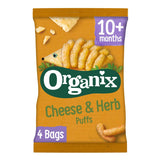 Organix Cheese &amp;amp; Herb Organic Finger Food Toddler Snack Corn Puffs Multipack 4x15g