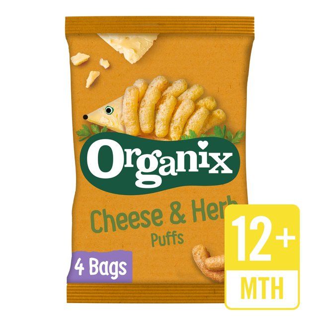 Organix Cheese &amp;amp; Herb Orgnic Puffs 10 mths+ Multipack   4 x 15g