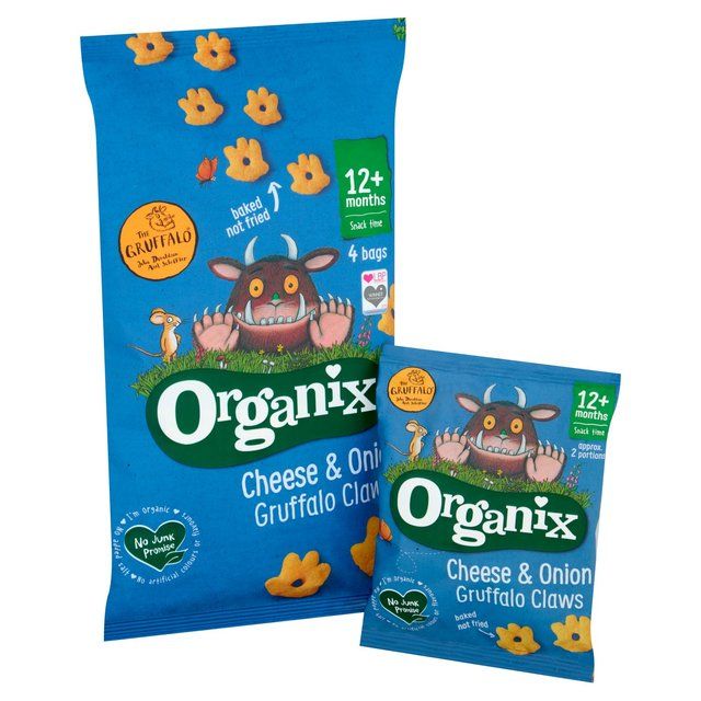 Organix Cheese &amp;amp; Onion Organic Gruffalo Claws 12 mths+ Multipack   4 x 15g