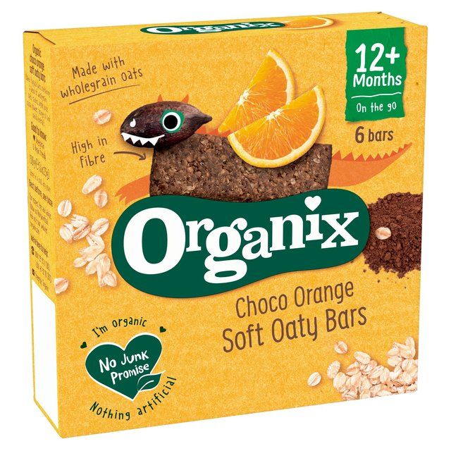 Organix Choco Orange Organic Soft Oaty Bars Toddler Snack Multipack   6 x 23g