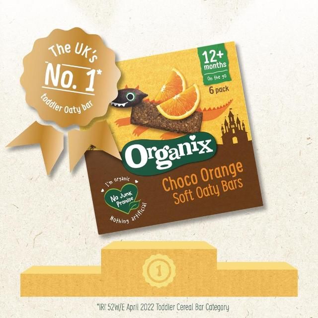 Organix Choco Orange Organic Soft Oaty Bars Toddler Snack Multipack   6 x 23g