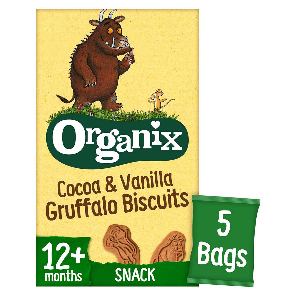 Organix Cocoa &amp;amp; Vanilla Gruffalo Biscuits 12+ Months 5 x 20g