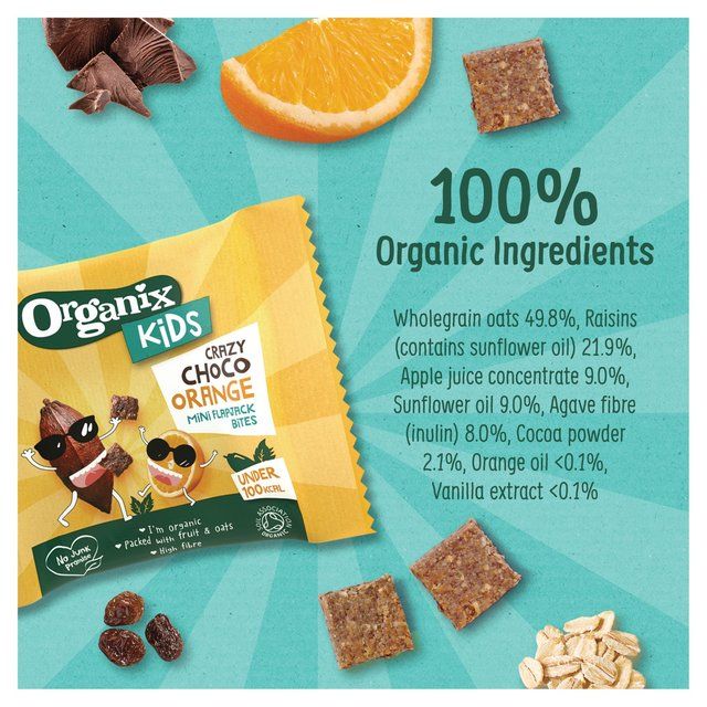 Organix KIDS Crazy Choco Orange Mini Organic Flapjack Bites   4 x 23g