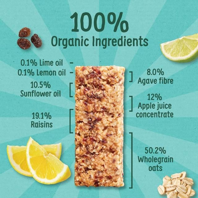 Organix KIDS Luscious Lemon &amp;amp; Lime Organic Oat Snack Bars Multipack   6 x 23g