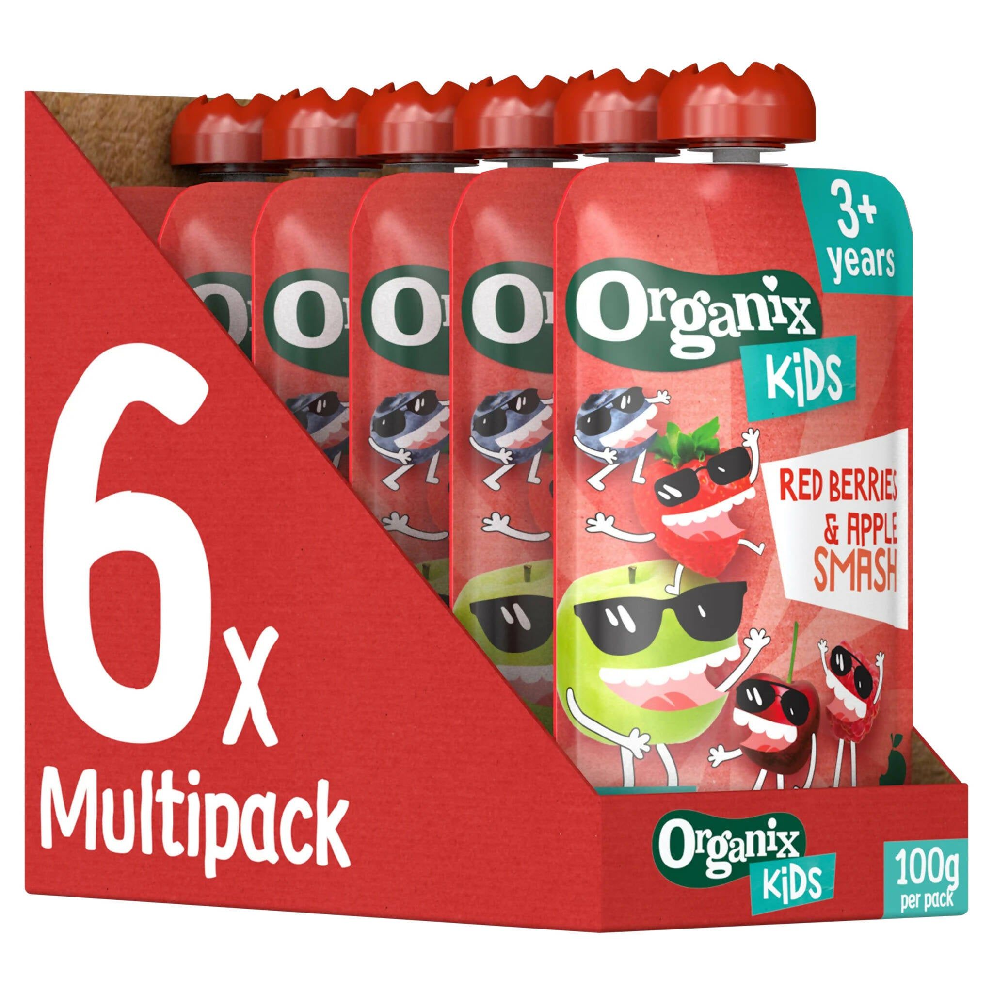 Organix KIDS Red Berries &amp;amp; Apple Smash Pouch Case (6x100g)