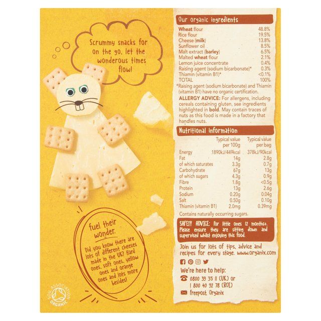 Organix Mini Organic Cheese Crackers Toddler Biscuits 12 mths+   80g