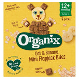 Organix Mini Organic Oat &amp;amp; Banana Flapjack Toddler Snacks Multipack   4 x 20g