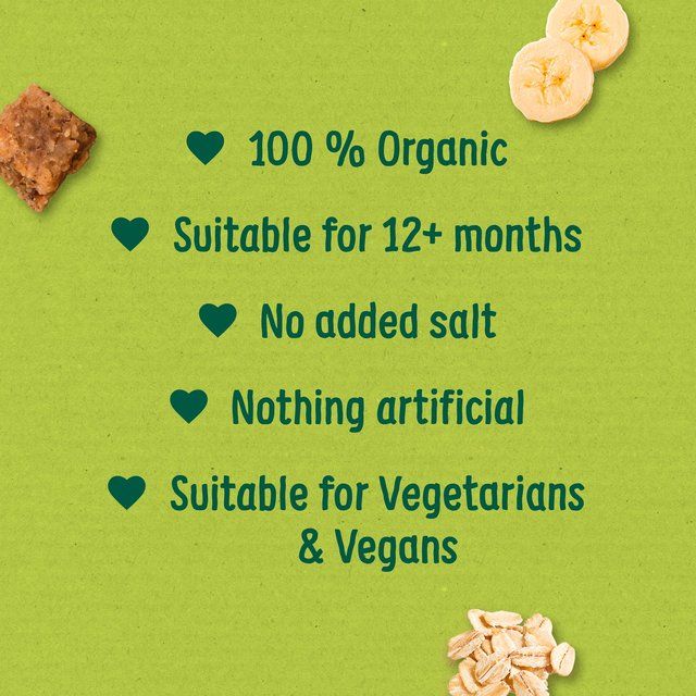 Organix Mini Organic Oat &amp;amp; Banana Flapjack Toddler Snacks Multipack   4 x 20g
