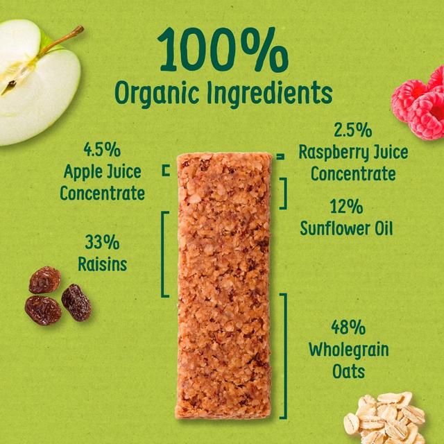 Organix Raspberry &amp;amp; Apple Organic Soft Oaty Bars Toddler Snack Multipack   6 x 23g