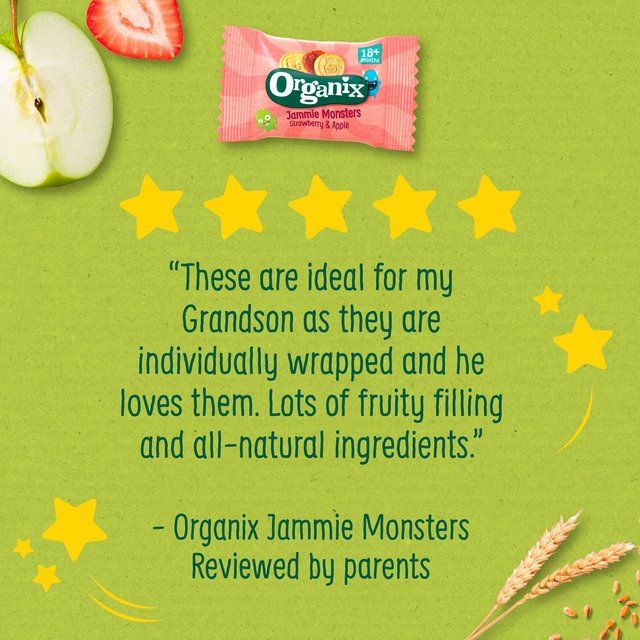 Organix Strawberry &amp;amp; Apple Organic Jammie Monsters Toddler &amp;amp; Kids Multipack   8 x 8g