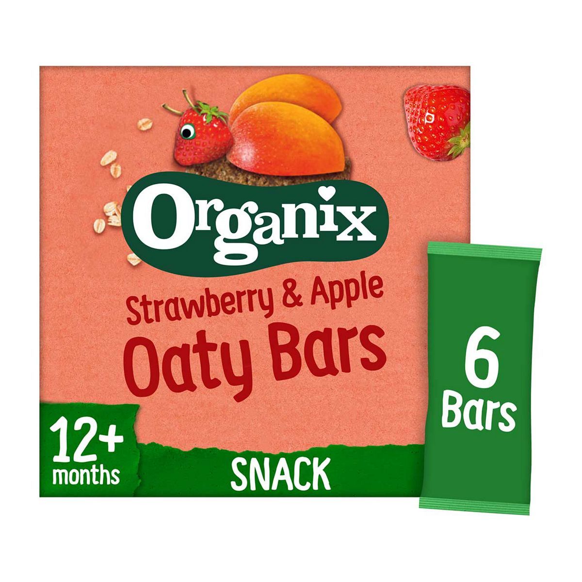 Organix Strawberry &amp;amp; Apple Soft Oaty Bars (6x23g)