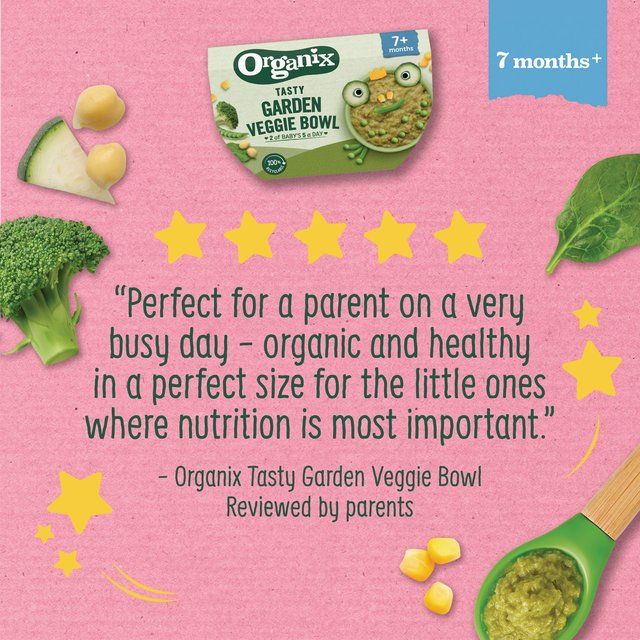 Organix Tasty Garden Veggie Bowl Baby Food 7 months   130g