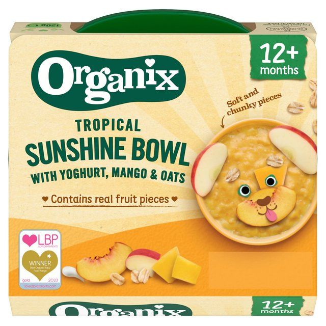 Organix Tropical Sunshine Bowl With Yoghurt Mango &amp;amp; Oats Toddler Food   120g