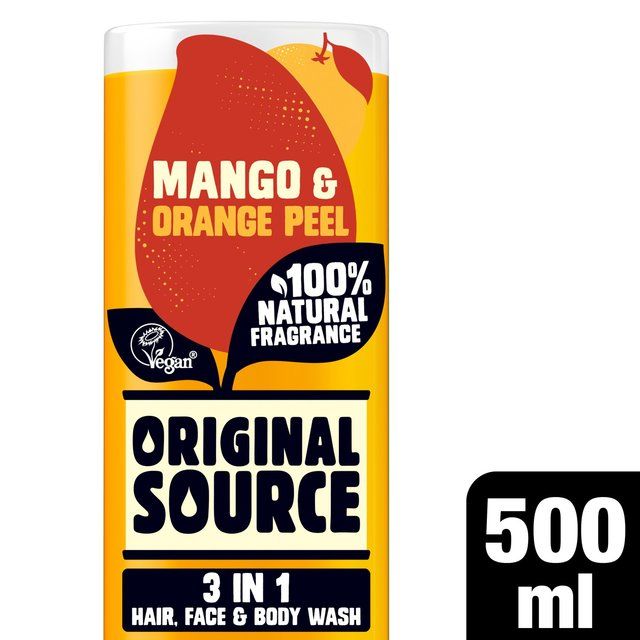 Original Source Mango &amp;amp; Orange Peel 3 in 1 Hair Face and Body Wash for Men   500ml