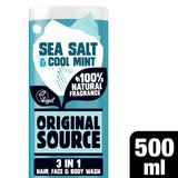Original Source Sea Salt &amp;amp; Cool Mint 3 in 1 Hair Face and Body Wash for Men   500ml