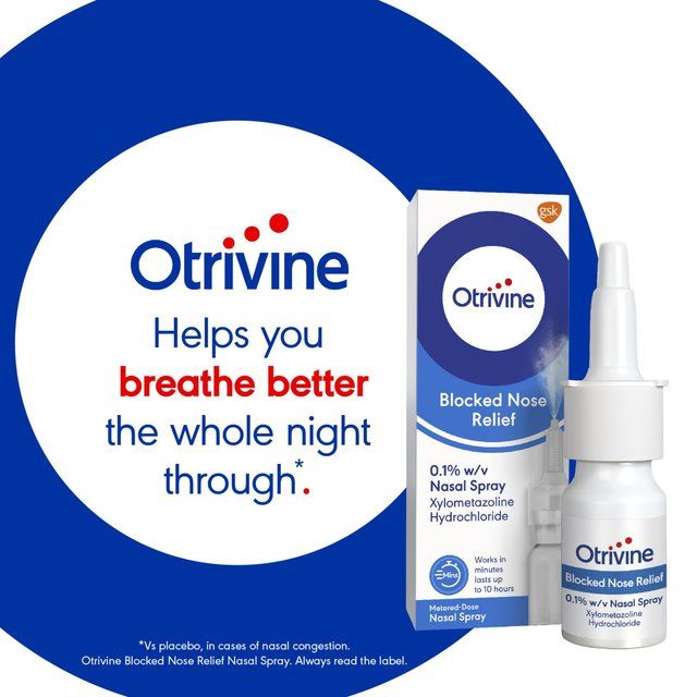 Otrivine Blocked Nose &amp;amp; Congestion Relief Nasal Spray   10ml
