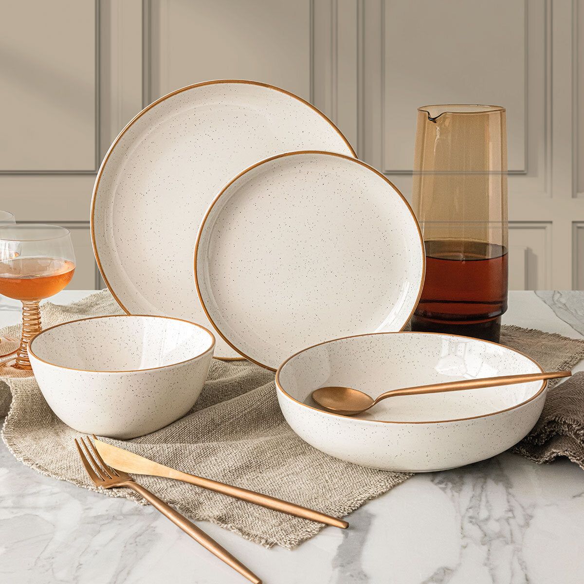 Over &amp;amp; Back Stoneware Dinnerware Set, 16 Piece in 2 Colours