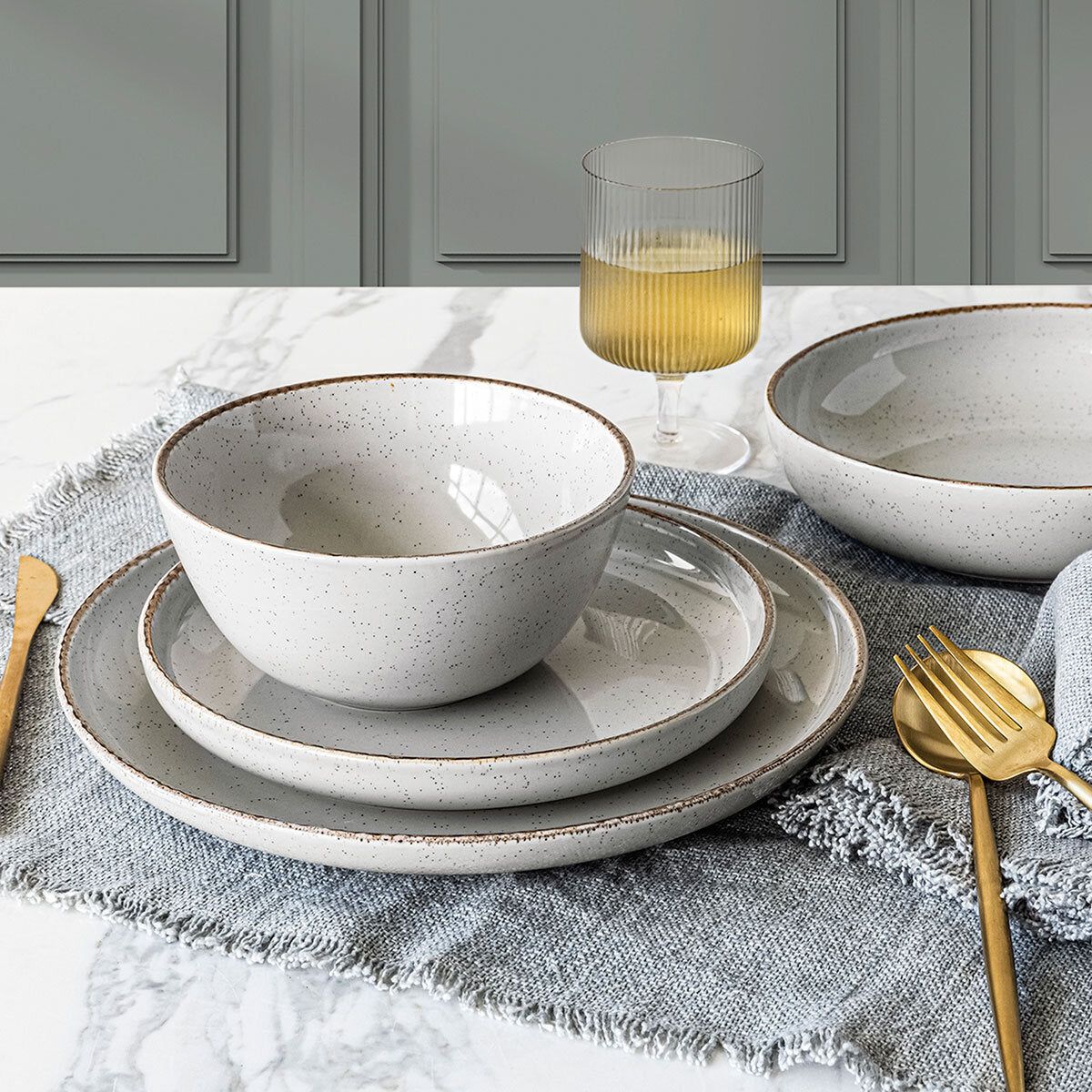 Over &amp;amp; Back Stoneware Dinnerware Set, 16 Piece in 2 Colours