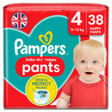 Pampers Baby Dry Nappy Pants Essential Pack Nappies Size 4, 9kg-15kg x38