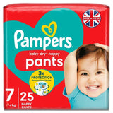 Pampers Baby-Dry Nappy Pants Size 7 (17kg+) Essential Pack   25 per pack