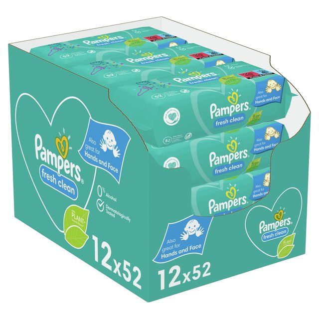Pampers Baby Wipes Scented   12 x 52 per pack