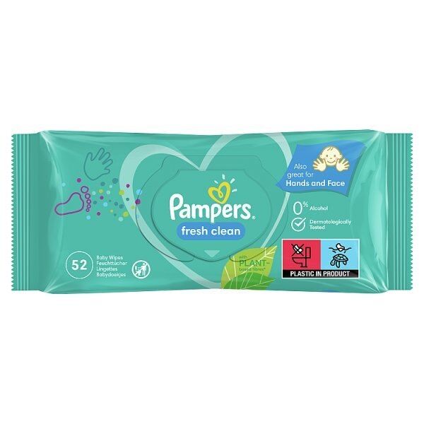 Pampers Fresh Clean Baby Wipes 52 Pack