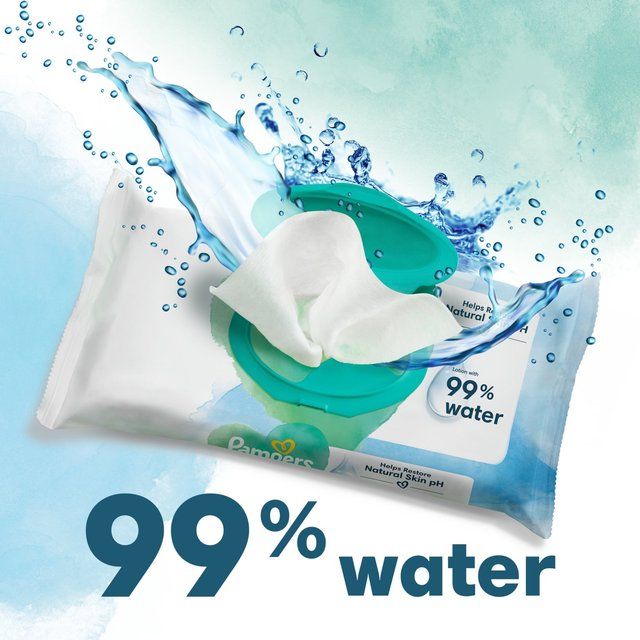 Pampers Harmonie  Aqua Plastic Free Baby Wipes X4   4 x 48 per pack