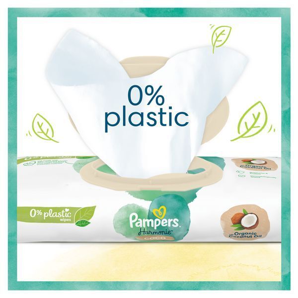 Pampers Harmonie Coco Baby Wipes Plastic Free 44 pack