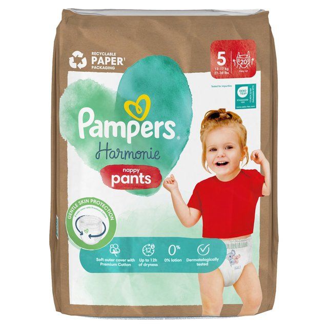 Pampers Harmonie Nappies Pants Size 5 Essential Pack   20 per pack