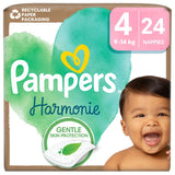 Pampers Harmonie Nappies Size 4, 24 Nappies, 9kg-14kg, Essential Pack