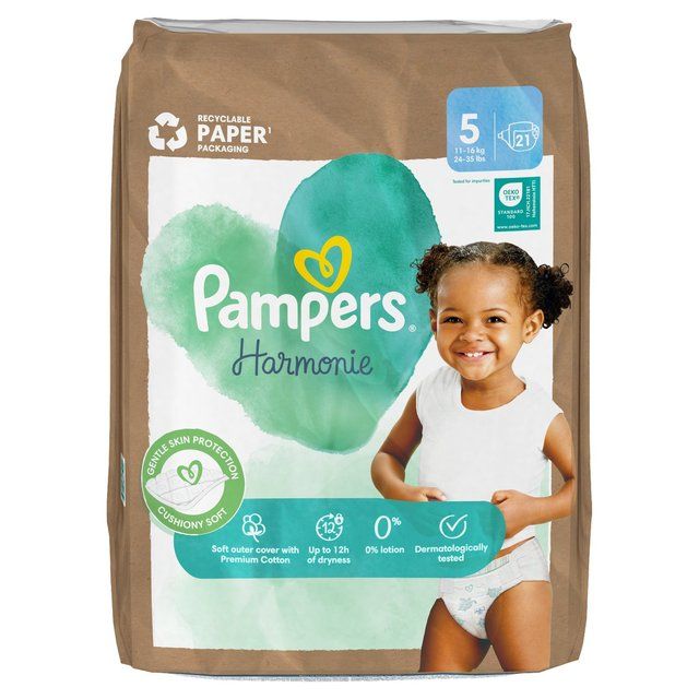 Pampers Harmonie Nappies Size 5 Essential Pack   21 per pack
