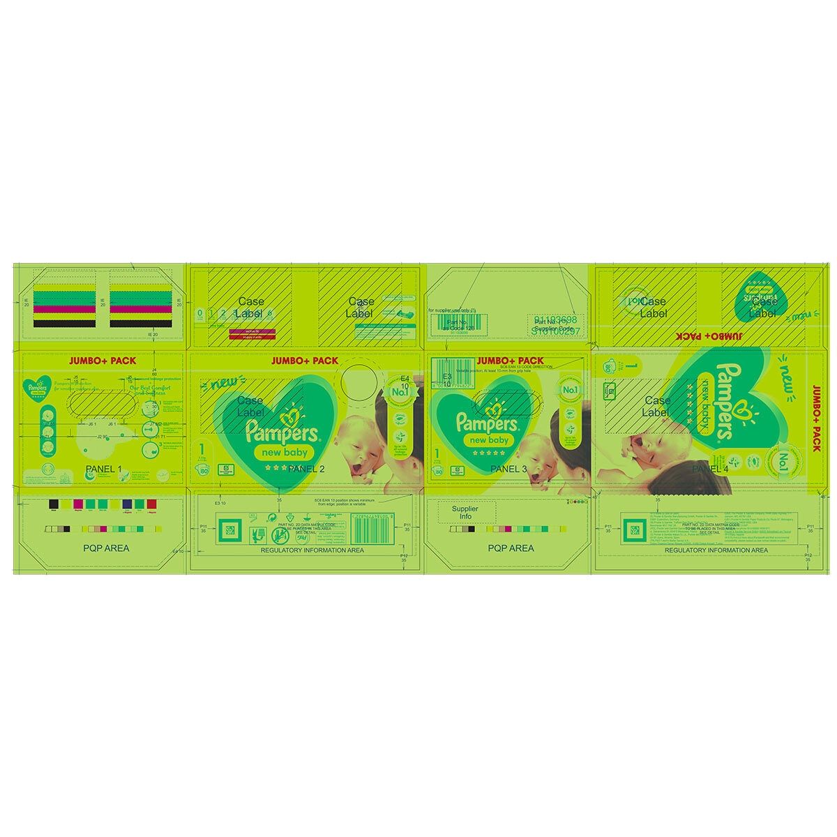 Pampers New Baby Nappies Size 1, 80 Jumbo+ Pack