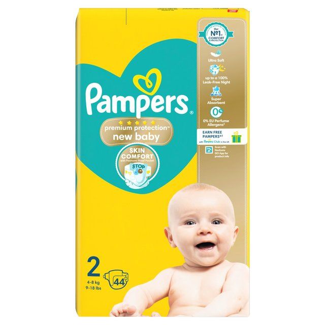 Pampers New Baby Nappies Size 2 (4-8kg) Essential Pack   44 per pack