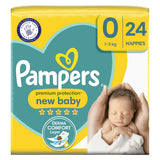 Pampers New Baby Size 0, 24 Newborn Nappies, &amp;lt;3kg, Carry Pack