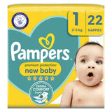 Pampers New Baby Size 1, 22 Newborn Nappies, 2kg-5kg, Carry Pack
