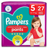 Pampers Premium Protection Nappy Pants Size 5 (12-17kg) Essential Pack   27 per pack