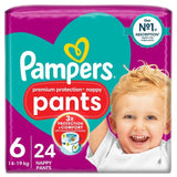 Pampers Premium Protection Nappy Pants Size 6 (15kg+) Essential Pack   24 per pack