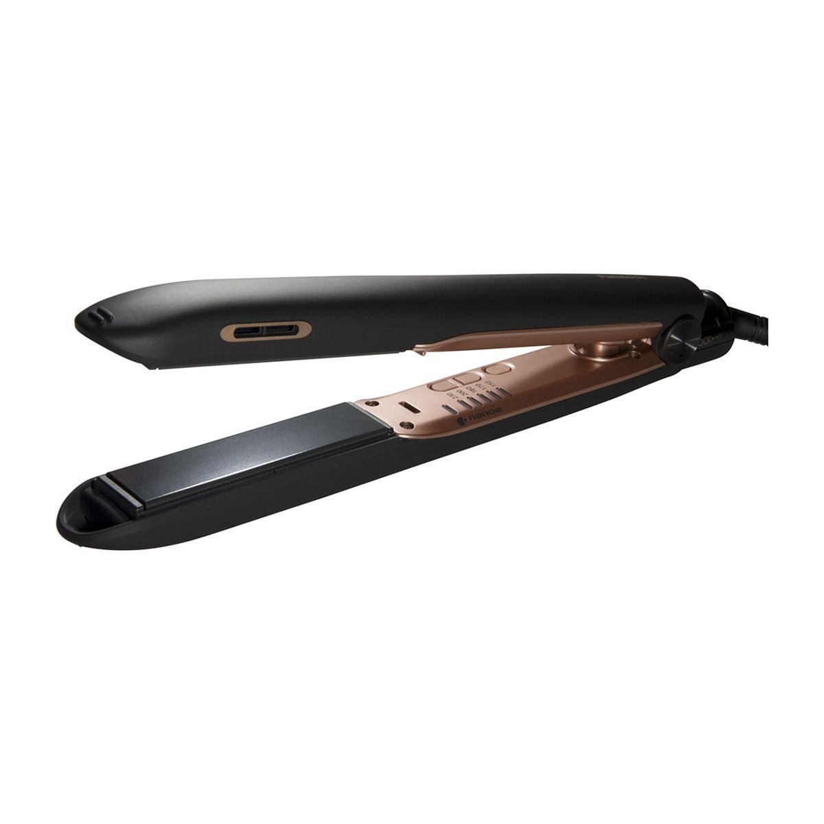 Panasonic EH-HS99 Nanoe&amp;trade; Ceramic Hair Straightener for Improved Shine with Temperature Control (Black/Rose Gold)