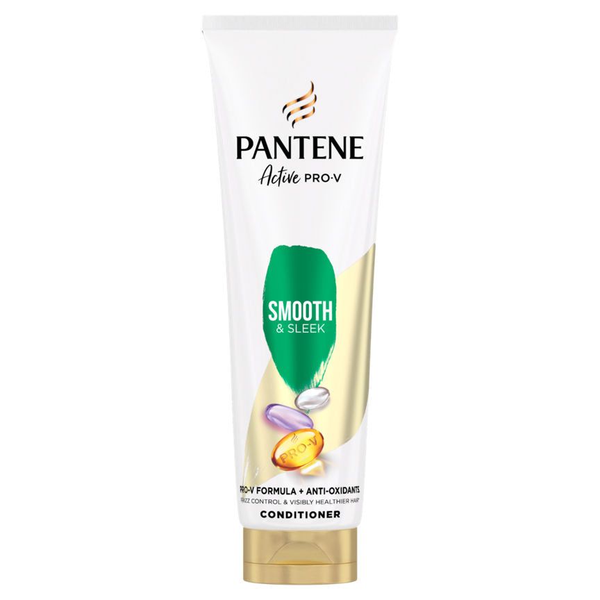 Pantene Pro-V Smooth &amp;amp; Sleek Hair Conditioner, 2x The Nutrients In 1 Use