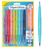 Paper Mate Flair 0.7mm Dual Brush Felt Tip Pens   8 per pack
